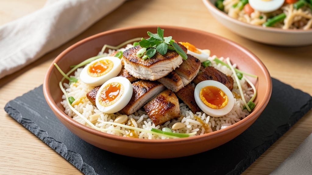 Authentic Chicken Fried Rice Recipe Restaurant Style: Crispy Egg Bits and Wok-Heated Aromas