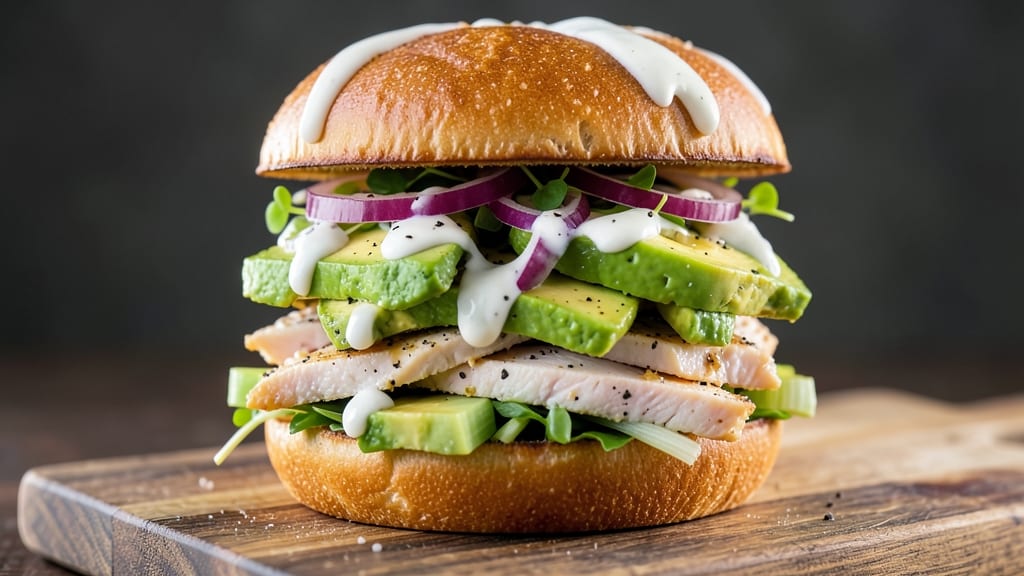 Avocado Chicken Salad Sandwiches Recipe: Creamy Avocado and Crunchy Topping Combo