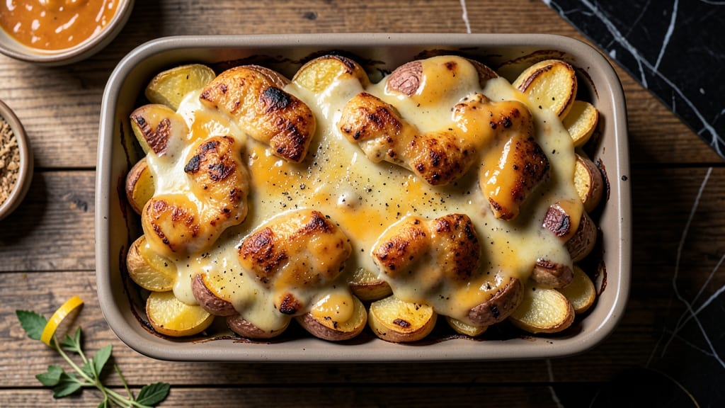 Baked Potato and Chicken Casserole Recipe: Crispy Top, Creamy Cheese Pull-Apart