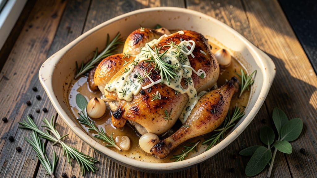 Amish Roasted Chicken Recipe: Foil-Sealed Juiciness With Crispy Herb Crust