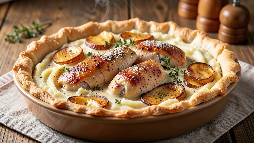Baked Potato Chicken Pot Pie Recipe: Crispy Top, Flaky Layers, One-Pan Magic