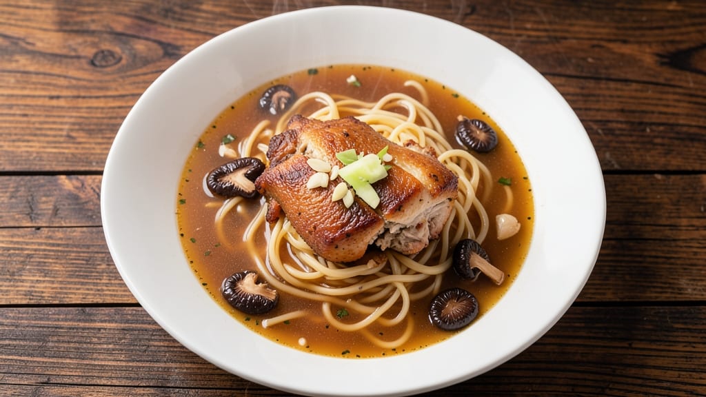 Authentic Chinese Chicken Noodle Soup Recipe: Fragrant Ginger-Star Anise Broth Over Slippery Egg Noodles