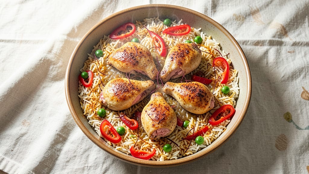 Baked Chicken Paella Recipe: Smoky Saffron Crust With Foil-Sealed Juiciness