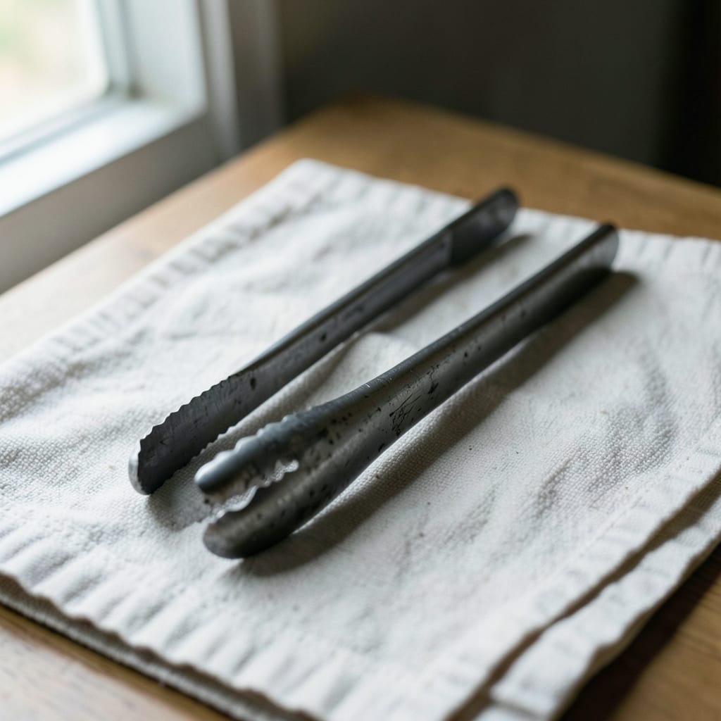 The metal tongs