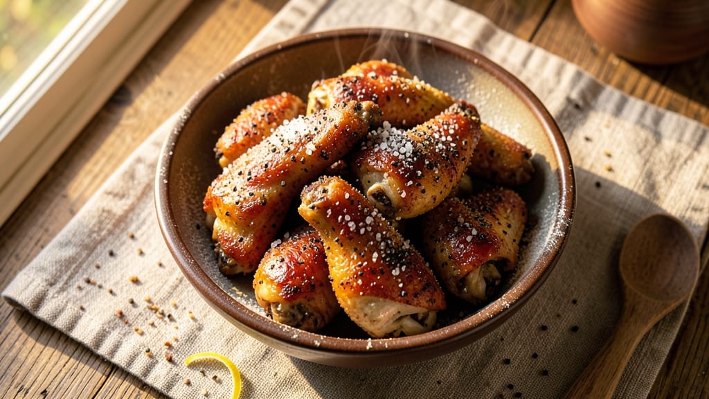 Baked Salt and Pepper Chicken Wings Recipe: Crispy-Spiced Crunch and Juicy Centers
