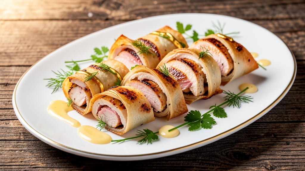Chicken Pinwheels Recipe: Crispy Phyllo Wraps Filled with Creamy Herb Chicken