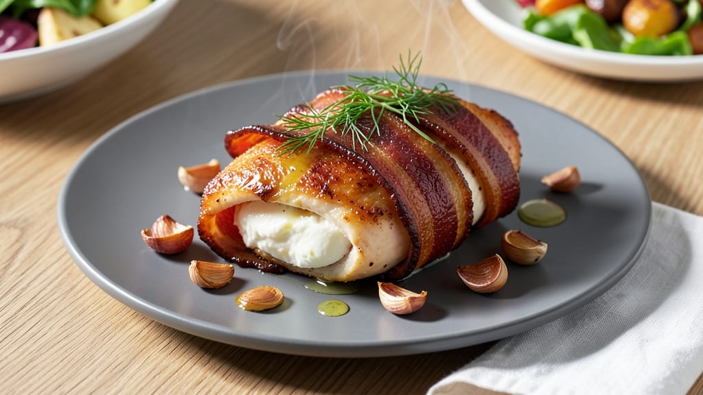 Bacon-Wrapped Cream Cheese Stuffed Chicken Breast Recipe: Triple-Layered Crisp and Juicy Magic