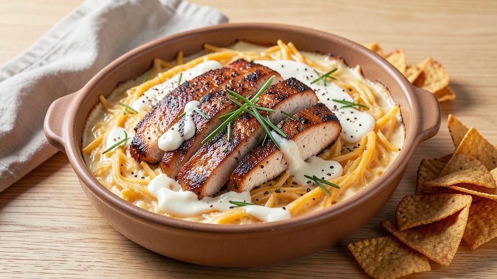 Baked Crack Chicken Dip Recipe: Crispy Tortilla Crunch With Foil-Sealed Creaminess