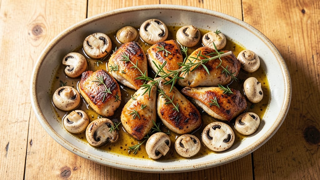 Jamie Oliver's Chicken and Mushroom Tray Bake Recipe: One-Pan Herb-Kissed Harmony